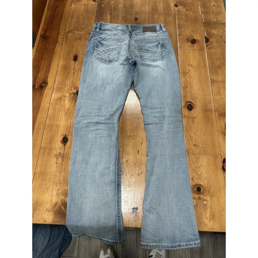 BKE Jake Men's Jeans Size 32x34 Light Wash Straight Denim Button Fly